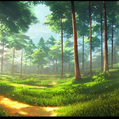 Forest Lanscape Panorama By Makoto Shinkai In Pixar Stable Diffusion