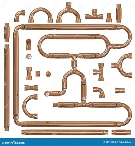 Copper Pipe Fittings Set Stock Images - Image: 34326724