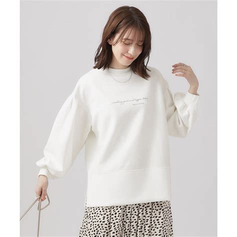 キューティーブロンド Cutie Blonde なめらかタッチ ぽわん袖 裾ワイド切替トップス ホワイト 001 ファッション通販 MAGASEEK マガシーク