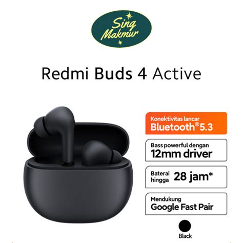 Jual Xiaomi Redmi Buds 4 Active Tws Earphone Bluetooth ®53 Shopee