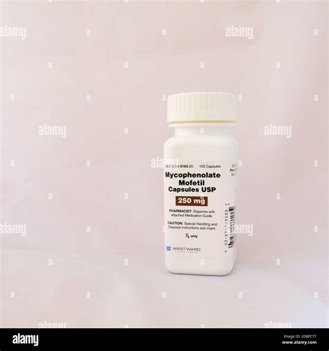 Bottle Of Mycophenolate Mofetil Capsules An Immunosuppressant Drug