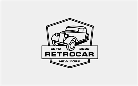 Modelo de vetor de design de logotipo de carro retrô vintage