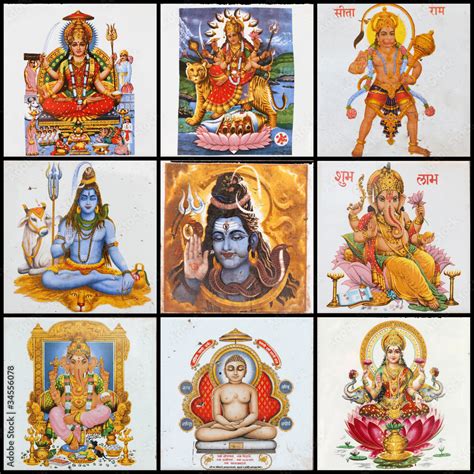 Pantheon Collage Of Hindu Gods Stock Photo Adobe Stock