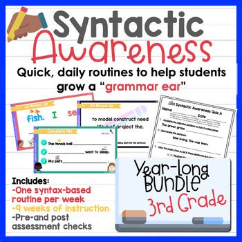 3rd Grade SYNTACTIC AWARENESS Bundle By Education With An Apron TPT