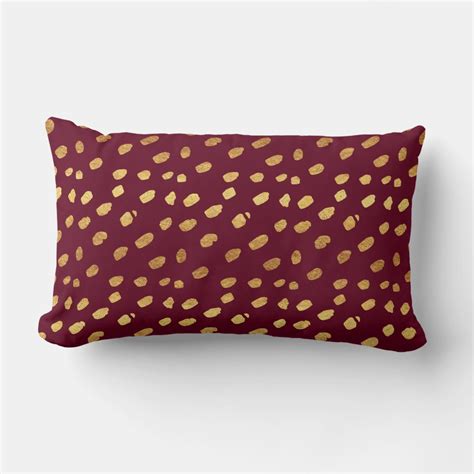 Burgundy And Gold Lumbar Pillow Zazzle