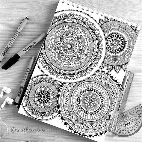 A4 Hand Drawn Mandala Art