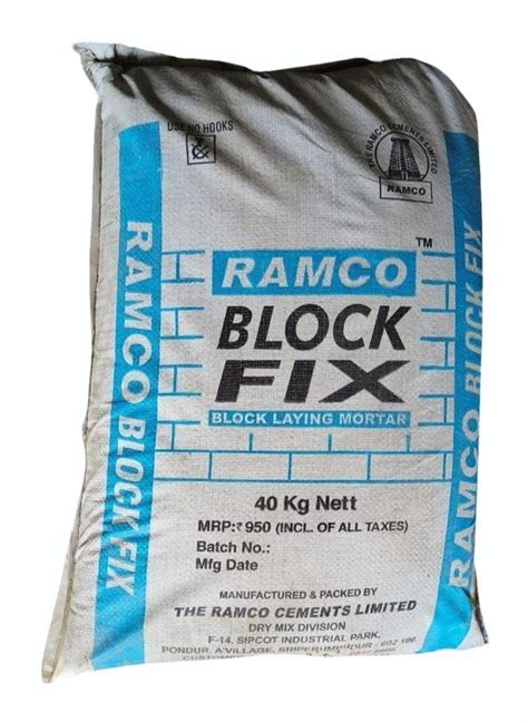 Kg Ramco Block Fix Laying Mortar For Construction At Rs Bag In