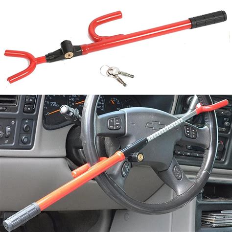 Car Steering Wheel Lock Safety Self Defense U Shaped Lock Retractable Anti Theft Lock Universal