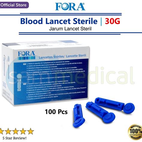 Jual Fora Blood Lancet Sterile Jarum Lancet Steril 30G Isi 100pcs