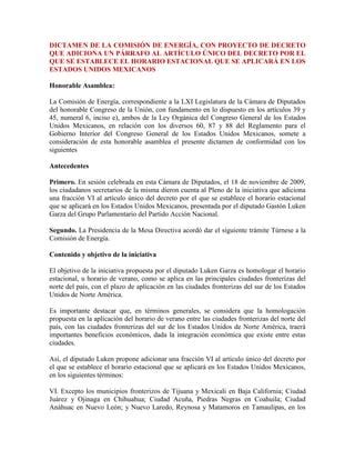 Dictamen De La Comisi N De Energ A Pdf