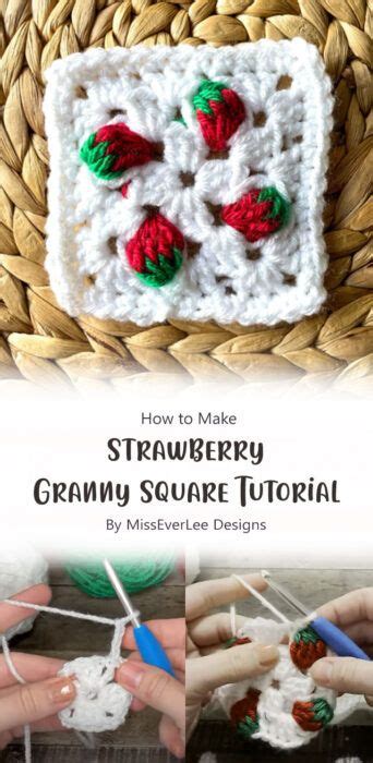 Easy Strawberry Granny Square Free Crochet Pattern Ideas