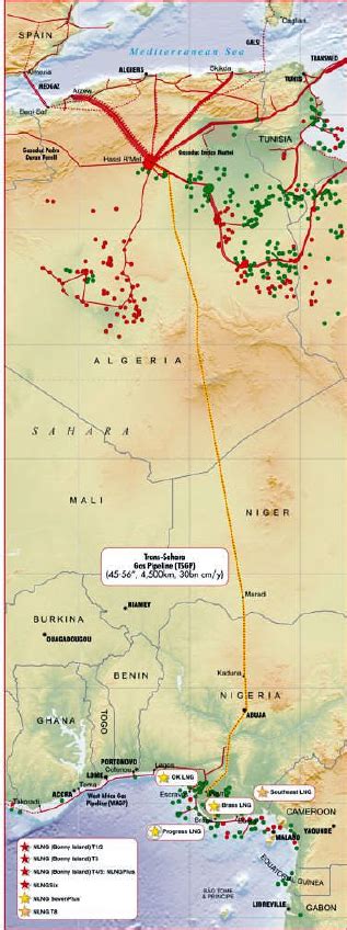 Trans-Sahara Gas Pipeline route (Source: Petroleum Economist,... | Download Scientific Diagram