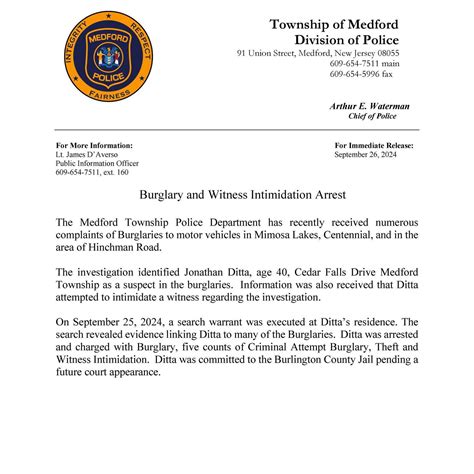 Medford Township Police Department | Medford NJ