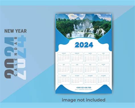 Premium Vector | Free vector colorful 2024 english calendar template ...