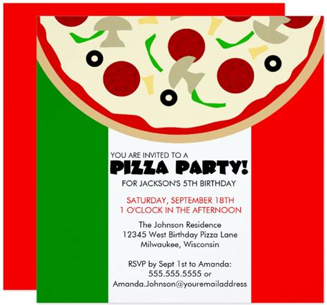 Invitations And Announcements Pizza Party Invite Pizza Party Digital