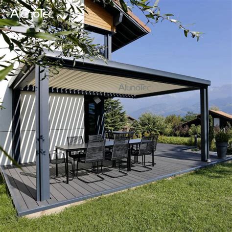 Automatic Outdoor Electric Pergolas Louvered System Opening Roof