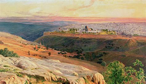 Jerusalem From The Mount Of Olives Painting By Edward Lear Fine Art