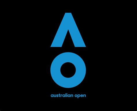 Australian Open Logo Symbol With Name Blue Tournament Tennis The ...