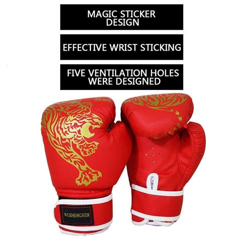 Боксерские перчатки Fu Ling Red Flame Hutu для взрослых и детей ...