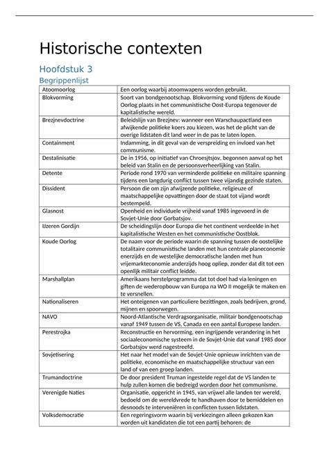 Samenvatting Geschiedenis Historische Contexten Hfst 3 De Koude