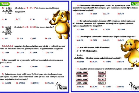 4 Sınıf Toplama İşlemi Problemleri etkinlikhane