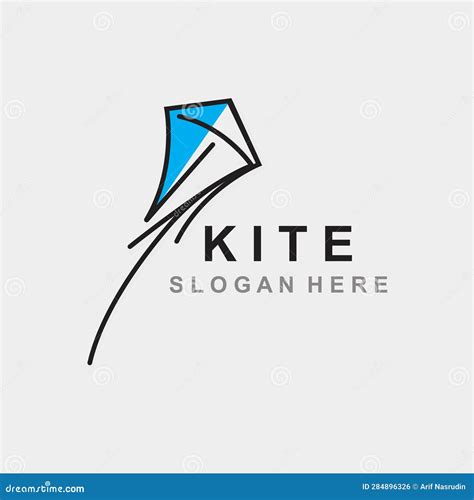 Kite Logo Design Flying Paper Kite Flat Illustration Vector Company