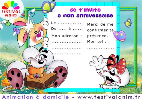 Carte Invitation Anniversaire