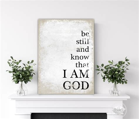 Be Still And Know That I Am God Wall Decor Christian Sign Scripture Sign Psalm 46 10 Bible