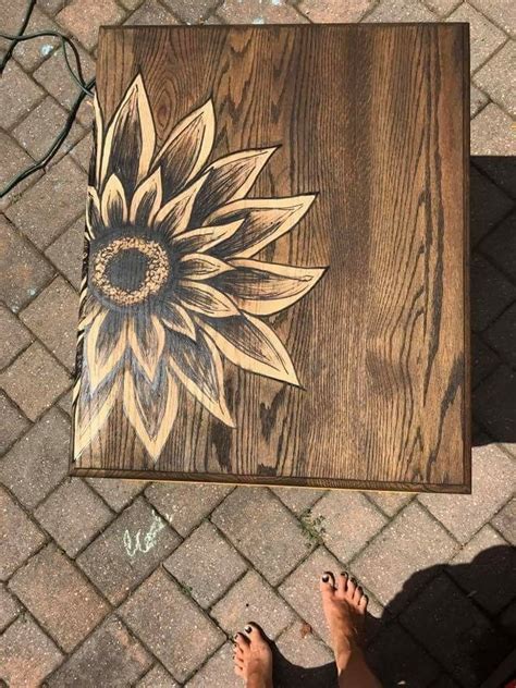 Pin On Sunflowers Wood Burning Patterns Wood Burning Art Wood Art