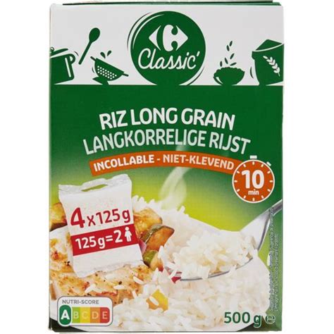 Riz Long Grain Incollable 10 Min Carrefour Classic Les 4 Sachets De