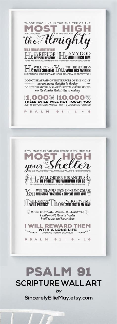 Psalm 91 Printables Powerful Wall Art Gods Promises From Nlt Bible