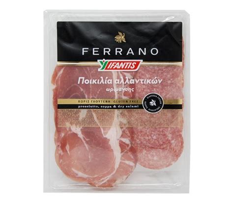 IFANTIS FERRANO Prosciutto Coppa Dry Salami Slices 100g Gluten Free