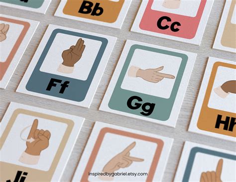 Sign Language Alphabet Flashcards Sign Language Flashcards - Etsy