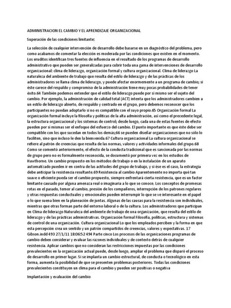 Administracion El Cambio y El Aprendizaje Organizacional | PDF ... 