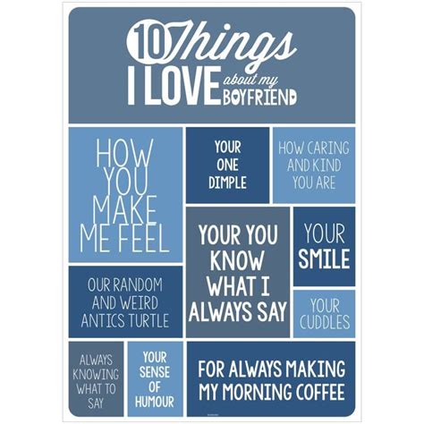 10 Things I Love About My Boyfriend Poster Find Me A T