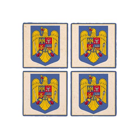 Romanian Coat of Arms Tile Coaster by shelflifeshop