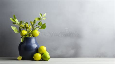 Colorful Mediterranean Inspired Kitchen Still Life With Blue Vase And