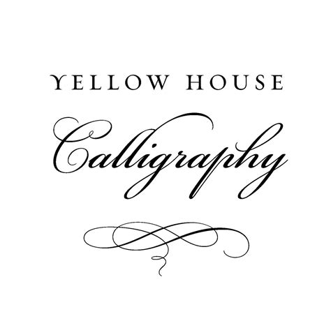 Yellow House Calligraphy Menu Place Cards 🌱 Bickham Script 🖋