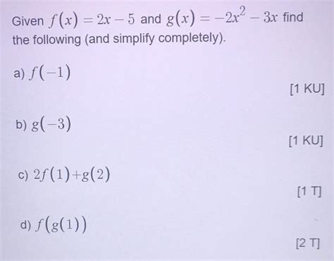 [answered] Given F X 2x 5 And G X 2x 3x Find The Following And Simplify