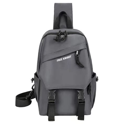 Techdoo Tas Selempang Pria Bahan Nilon USB Charge Tas Dada Sling Bag