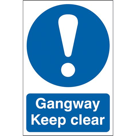 ‘gangway Keep Clear Sign Self Adhesive Semi Rigid Pvc 200mm X 300mm