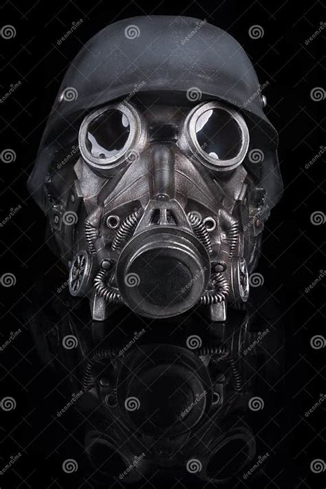 Military Helmet With Goggles And Gas Mask Stock Photo Image Of Gear