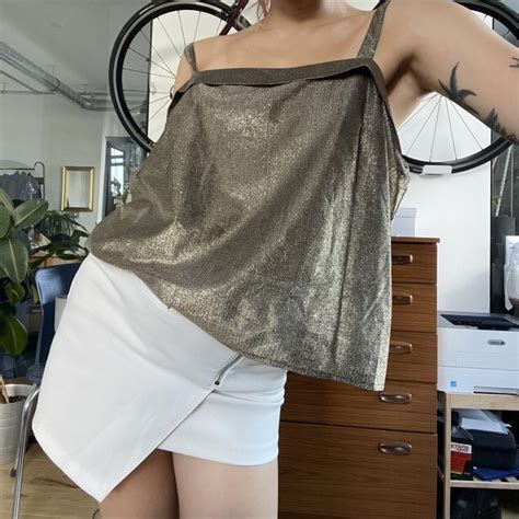 Vintage Gold Metallic Tank Top ♻️ True Vintage • Depop