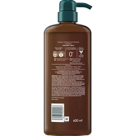 Herbal Essences Biorenew Coconut Milk Hydrating Shampoo 600ml The Australian Products