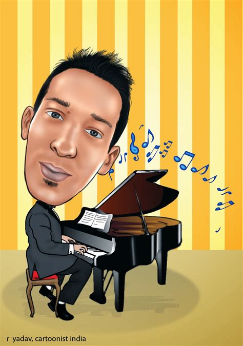 Caricaturecartoon Piano Player Caricature Cartoon Caricature Of Man