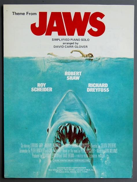 Jaws Theme Simplified Piano Solo Sheet Music 1975