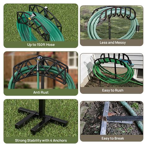 Garden Lawn Hose Holder Freestanding Metal Water Hose Storage Heavy