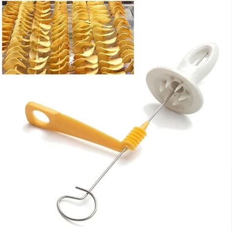 1 Set Stainless Steel Tornado Potato Spiral Cutter Slicer Spiral Potato