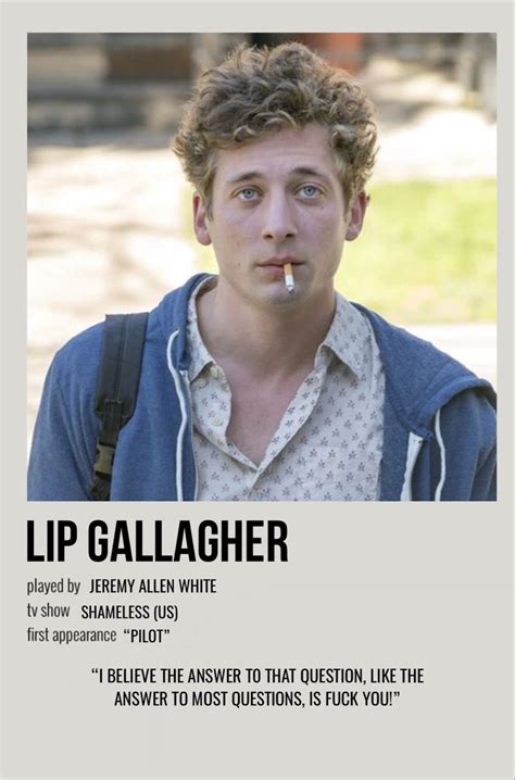 Lip Gallagher Shameless Movie Lip Gallagher Shameless Characters