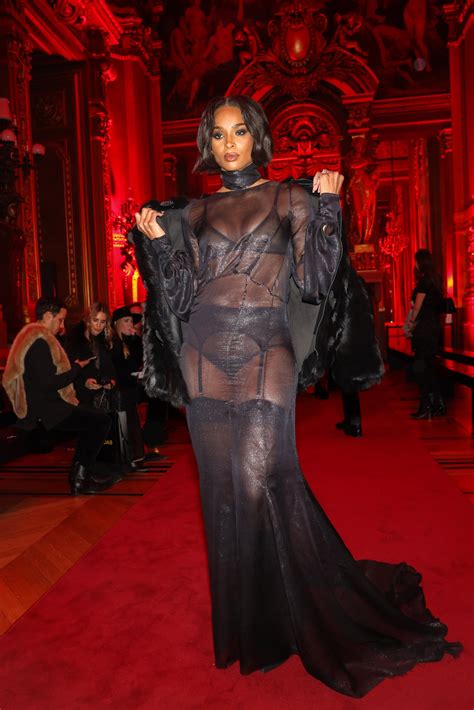 Ciara S Sheer Naked Dress At Paris Fashion Week Ps Fashion